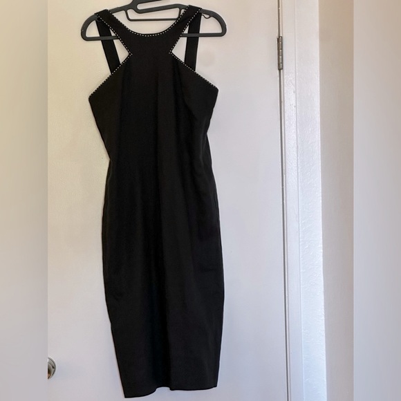 Lauren Ralph Lauren Black Linen Sheath Dress Size 8 - Midi Classic Summer Fall - Picture 1 of 8